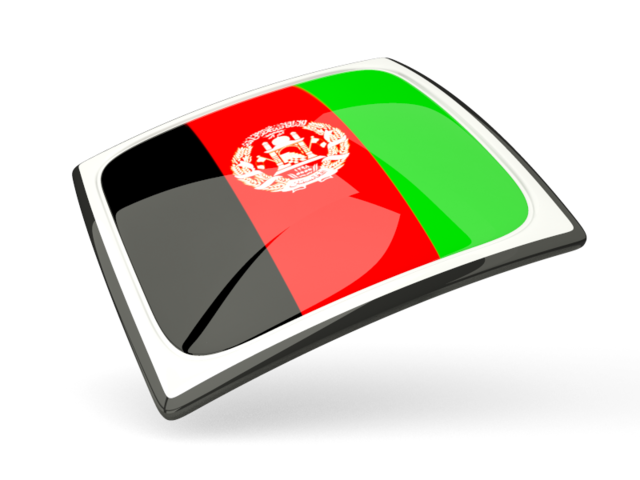 Thin square icon. Download flag icon of Afghanistan at PNG format