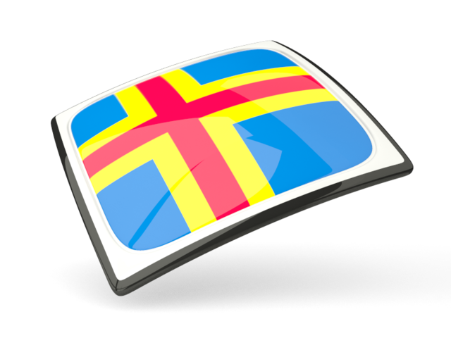 Thin square icon. Download flag icon of Aland Islands at PNG format