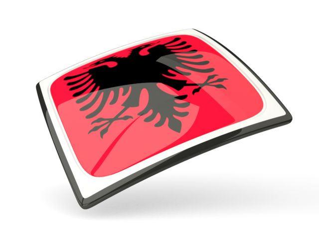 Thin square icon. Download flag icon of Albania at PNG format