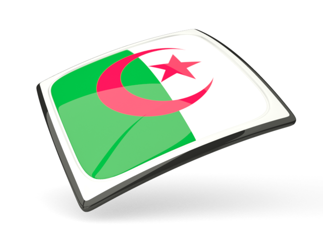 Thin square icon. Download flag icon of Algeria at PNG format