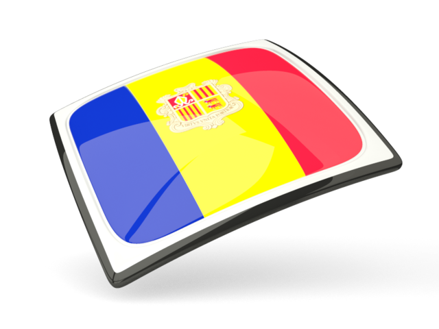 Thin square icon. Download flag icon of Andorra at PNG format