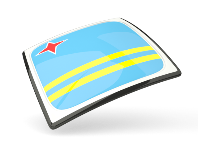 Thin square icon. Download flag icon of Aruba at PNG format