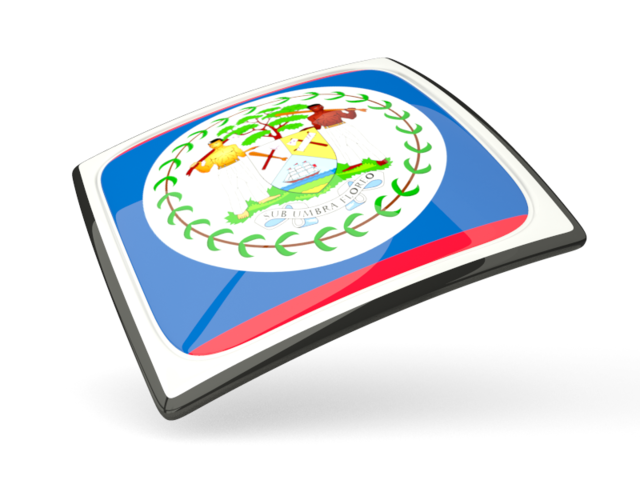 Thin square icon. Download flag icon of Belize at PNG format