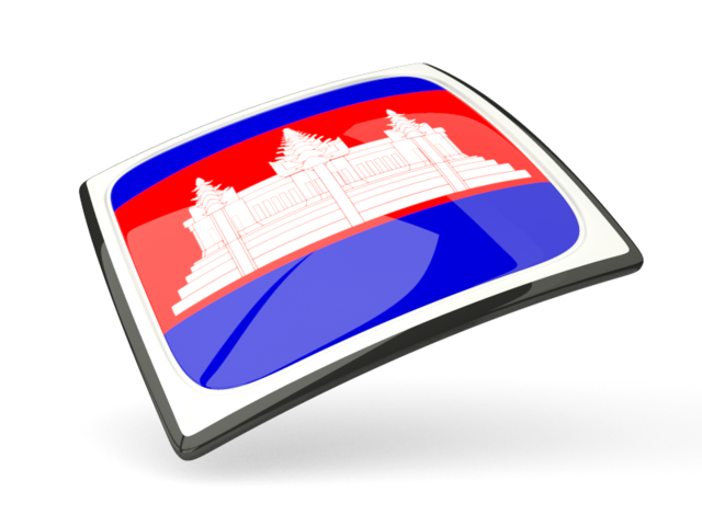 Thin square icon. Download flag icon of Cambodia at PNG format