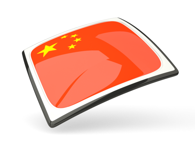 Thin square icon. Download flag icon of China at PNG format