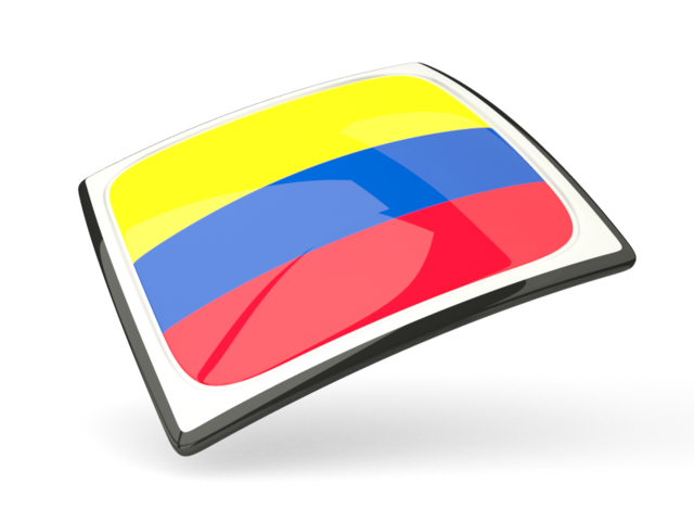 Thin square icon. Download flag icon of Colombia at PNG format