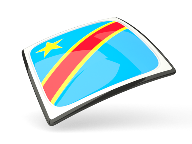 Thin square icon. Download flag icon of Democratic Republic of the Congo at PNG format