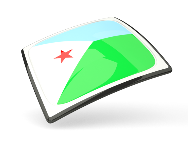 Thin square icon. Download flag icon of Djibouti at PNG format