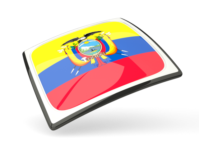 Тонкая квадратная иконка. Скачать флаг. Эквадор