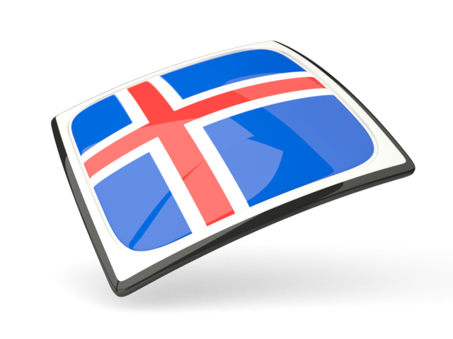 Тонкая квадратная иконка. Скачать флаг. Исландия