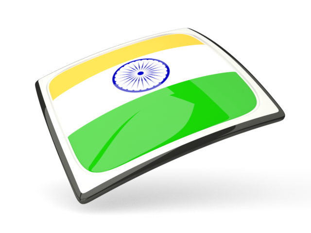 Thin square icon. Download flag icon of India at PNG format