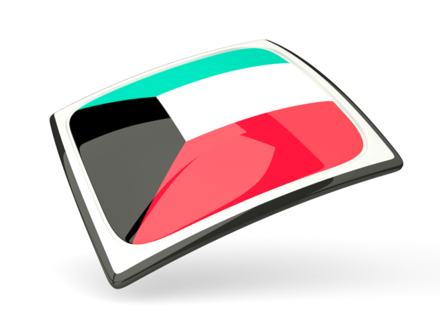 Thin square icon. Download flag icon of Kuwait at PNG format