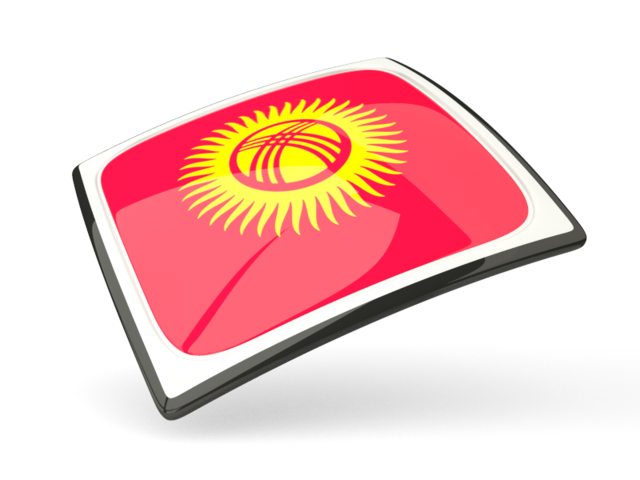 Thin square icon. Download flag icon of Kyrgyzstan at PNG format