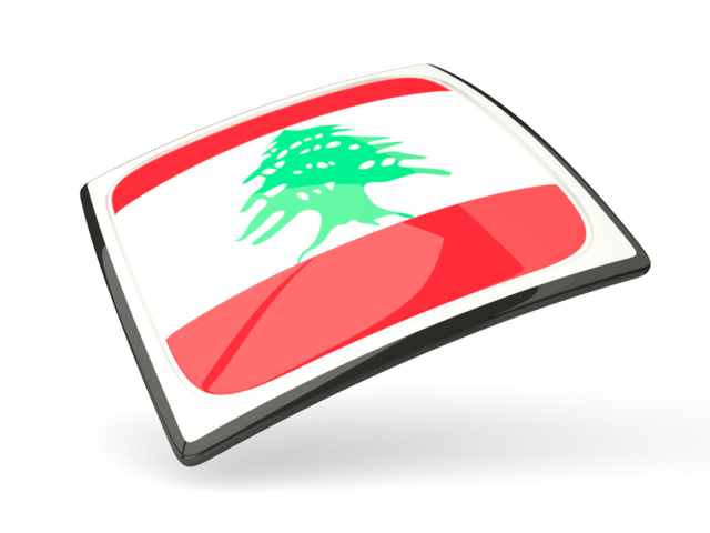 Thin square icon. Download flag icon of Lebanon at PNG format