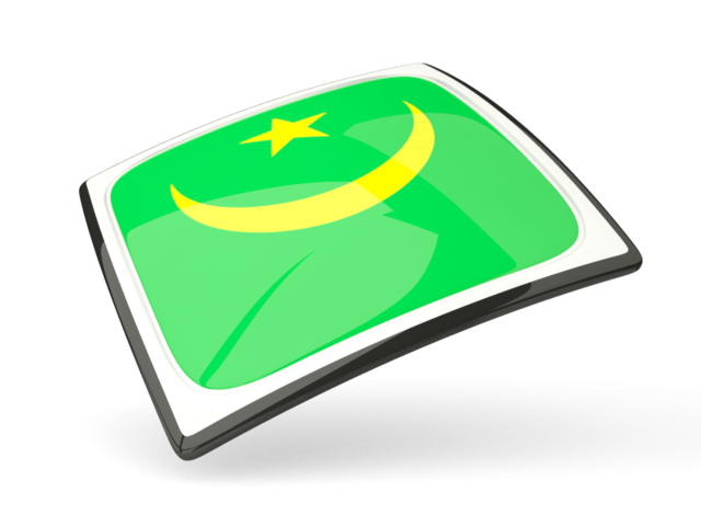 Thin square icon. Download flag icon of Mauritania at PNG format