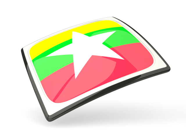 Thin square icon. Download flag icon of Myanmar at PNG format