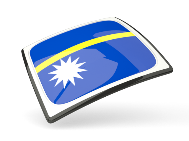 Thin square icon. Download flag icon of Nauru at PNG format