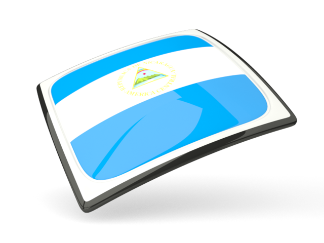 Thin square icon. Download flag icon of Nicaragua at PNG format