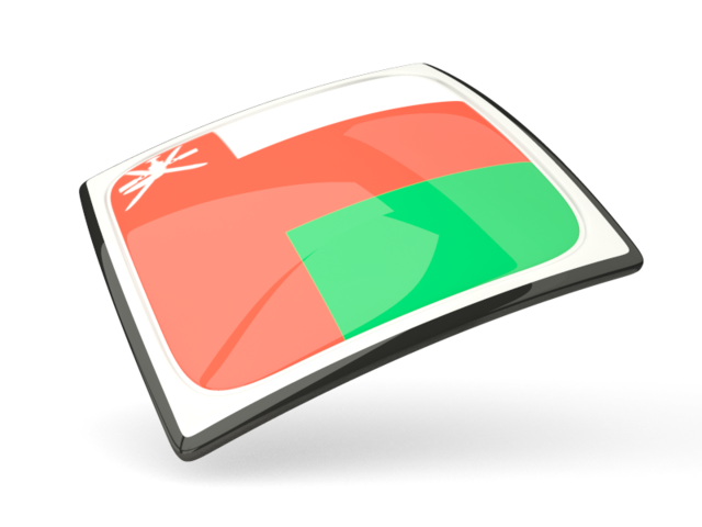 Thin square icon. Download flag icon of Oman at PNG format