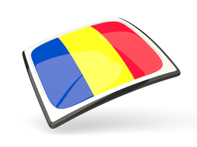 Thin square icon. Download flag icon of Romania at PNG format