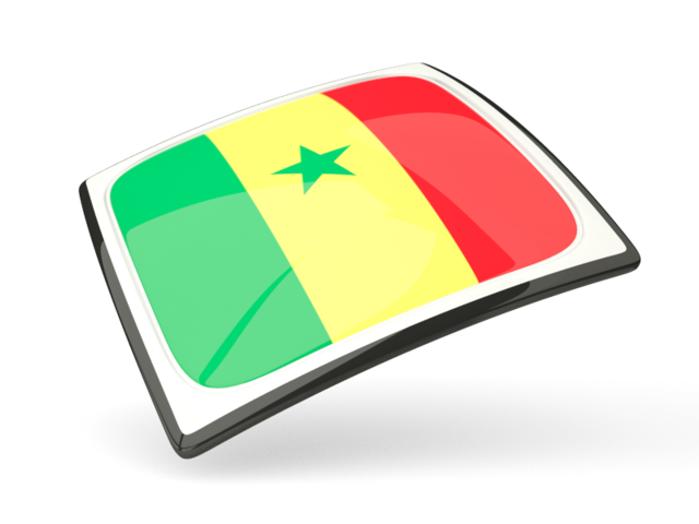 Thin square icon. Download flag icon of Senegal at PNG format