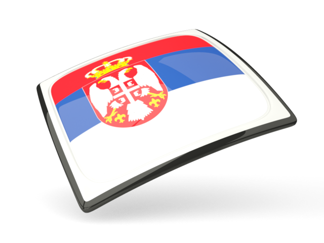 Тонкая квадратная иконка. Скачать флаг. Сербия