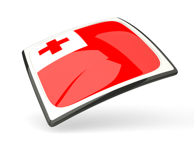 Thin square icon. Download flag icon of Tonga at PNG format
