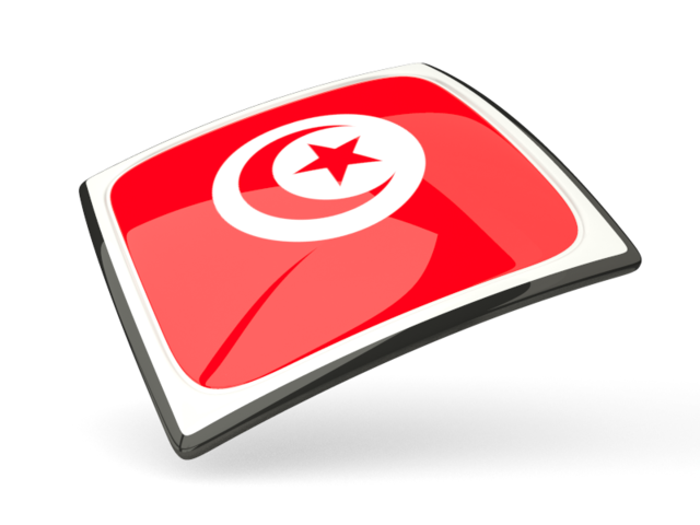 Thin square icon. Download flag icon of Tunisia at PNG format