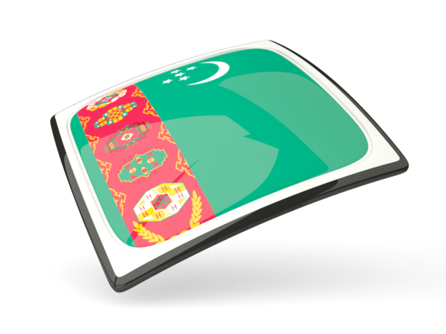 Thin square icon. Download flag icon of Turkmenistan at PNG format