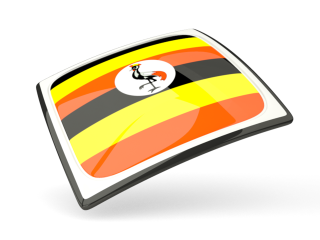 Thin square icon. Download flag icon of Uganda at PNG format