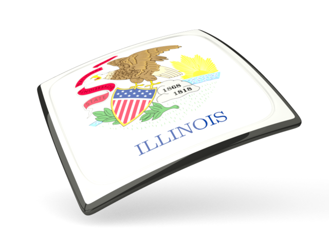 Thin square icon. Download flag icon of Illinois