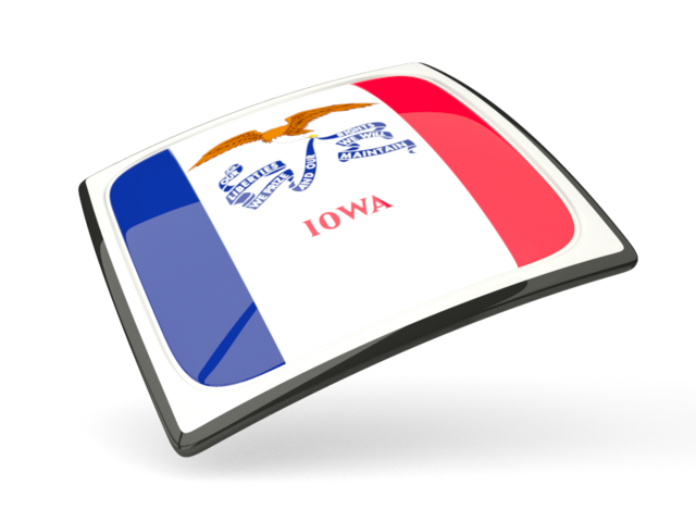 Thin square icon. Download flag icon of Iowa