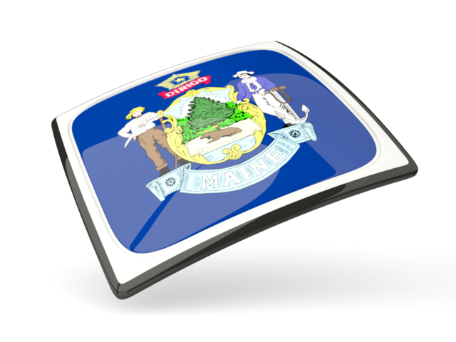 Thin square icon. Download flag icon of Maine