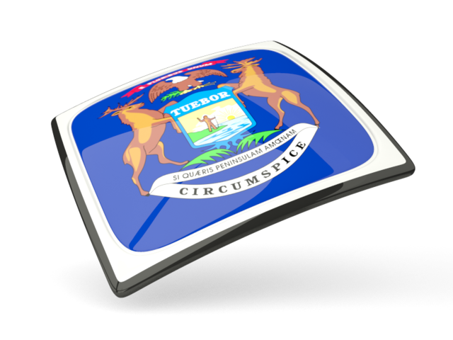 Thin square icon. Download flag icon of Michigan