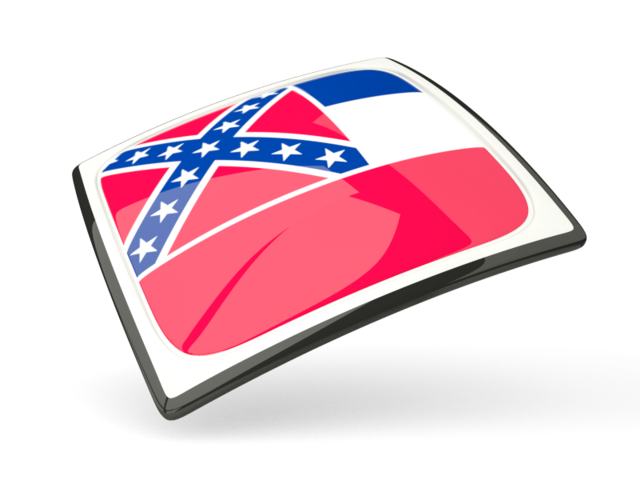 Thin square icon. Download flag icon of Mississippi