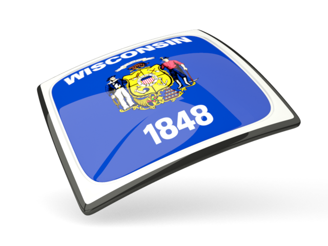 Thin square icon. Download flag icon of Wisconsin