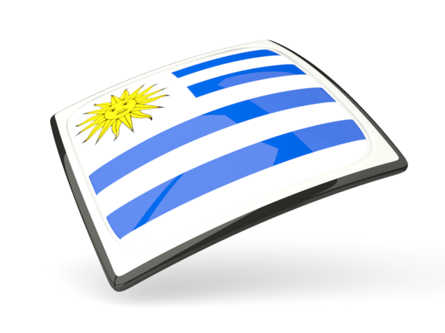 Thin square icon. Download flag icon of Uruguay at PNG format