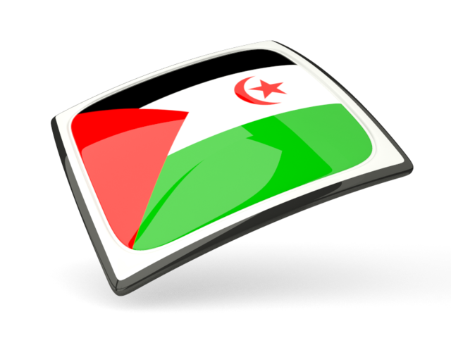 Thin square icon. Download flag icon of Western Sahara at PNG format