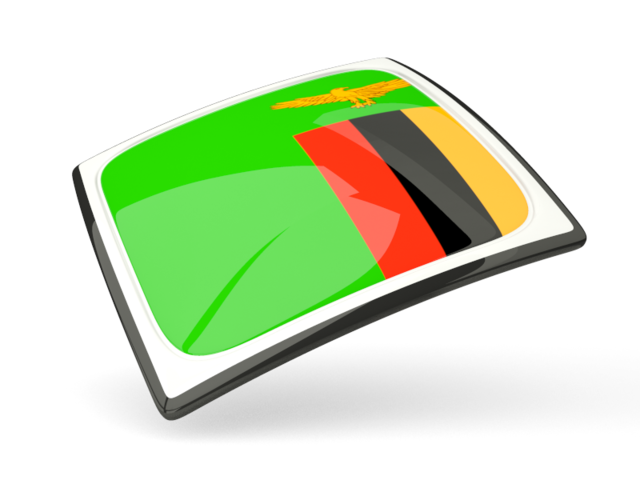 Thin square icon. Download flag icon of Zambia at PNG format