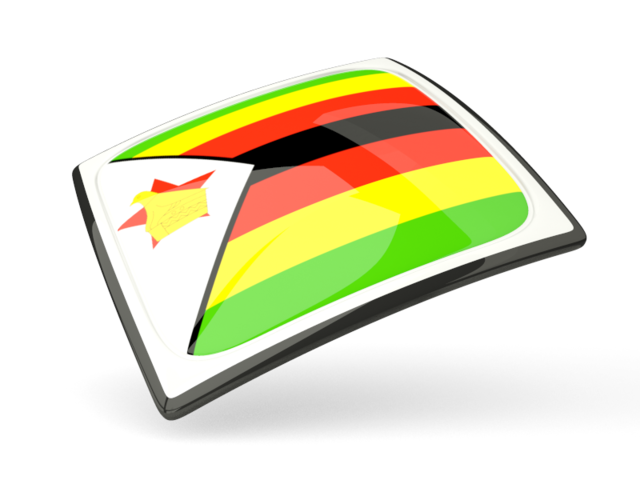 Thin square icon. Download flag icon of Zimbabwe at PNG format