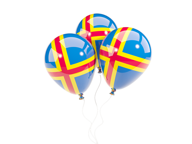 Three balloons. Download flag icon of Aland Islands at PNG format