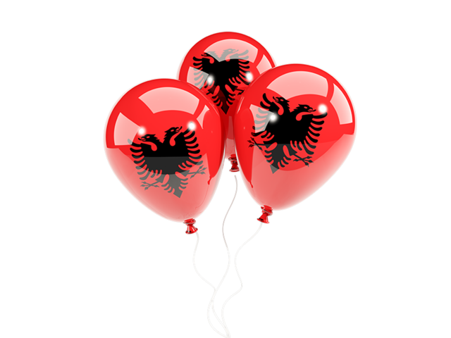 Three balloons. Download flag icon of Albania at PNG format