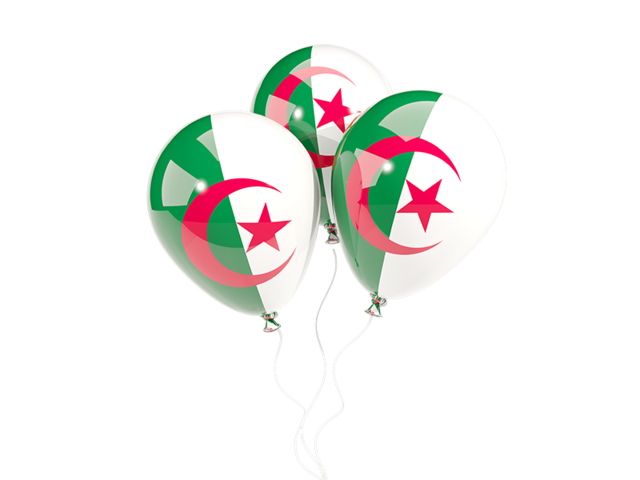 Three balloons. Download flag icon of Algeria at PNG format