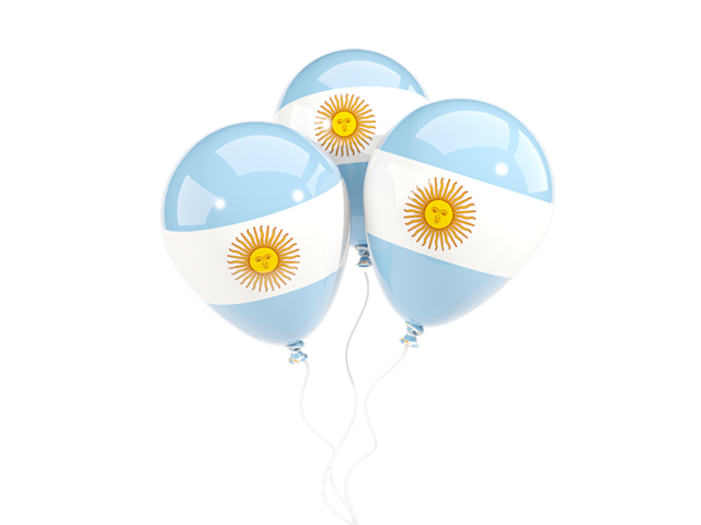 Three balloons. Download flag icon of Argentina at PNG format