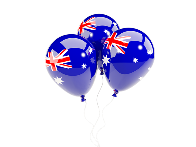 Three balloons. Download flag icon of Australia at PNG format