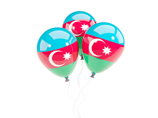 Three balloons. Download flag icon of Azerbaijan at PNG format