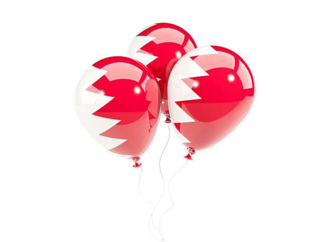 Three balloons. Download flag icon of Bahrain at PNG format