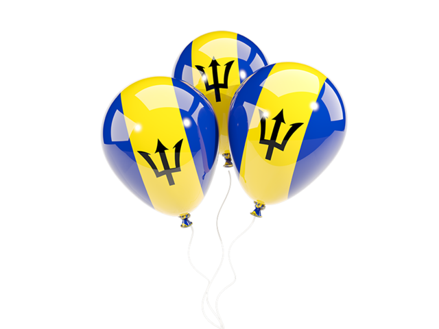 Three balloons. Download flag icon of Barbados at PNG format