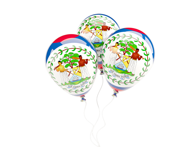 Three balloons. Download flag icon of Belize at PNG format