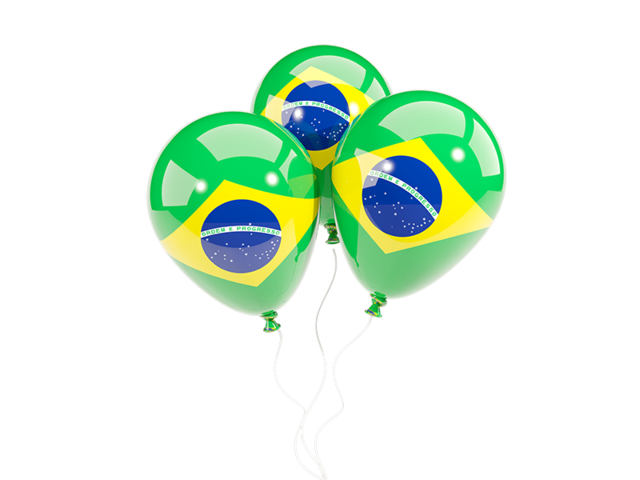 Three balloons. Download flag icon of Brazil at PNG format